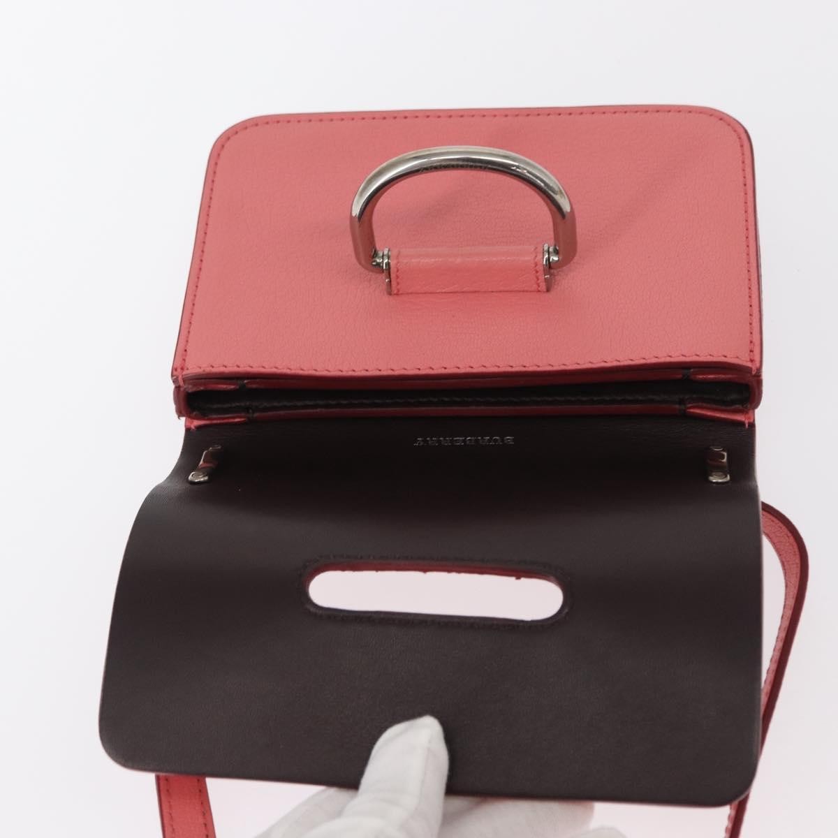 Burberry D-Ring Shoulder Bag Leather Pink Leather Shoulder Bag