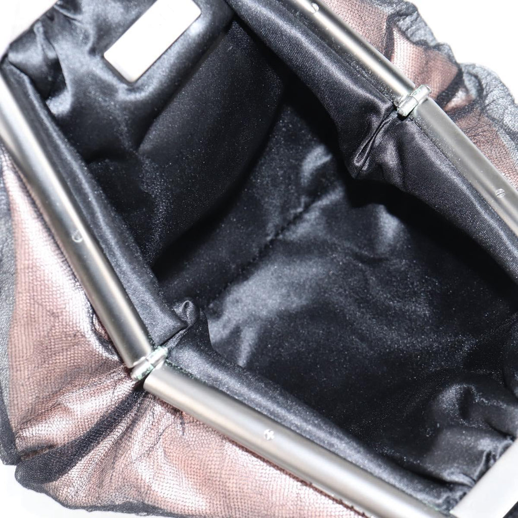 Chanel Drawstring Bucket Bag Chevron Patchwork Canvas Pink Nylon Bag