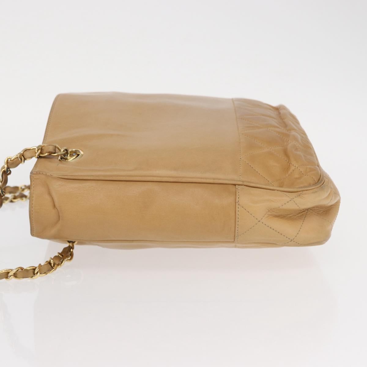 Chanel Vintage Shopping Tote Lambskin Beige Leather Tote Bag Bag