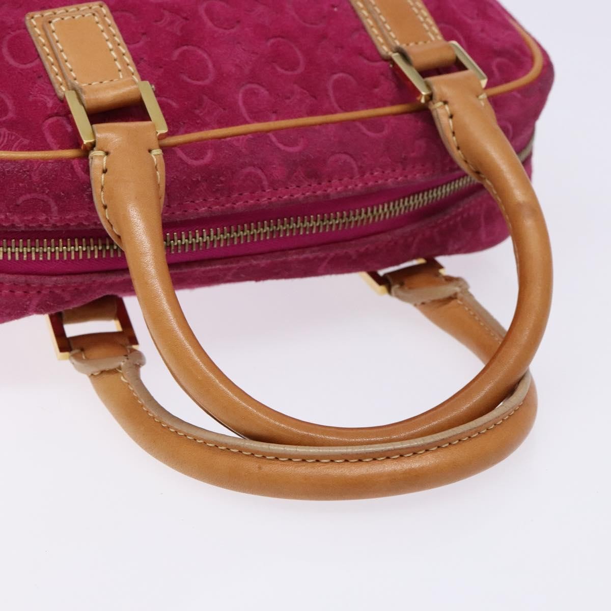 Celine Vintage Macadam Handbag C Macadam Suede Purple Suede Handbag