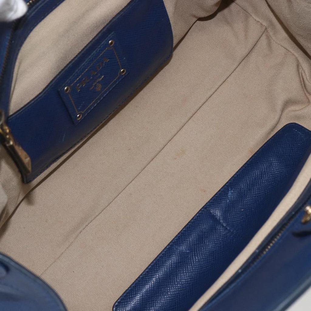 Prada Cuir Frame Convertible Tote Canvas And Saffiano Leather Beige Canvas Tote Bag Bag
