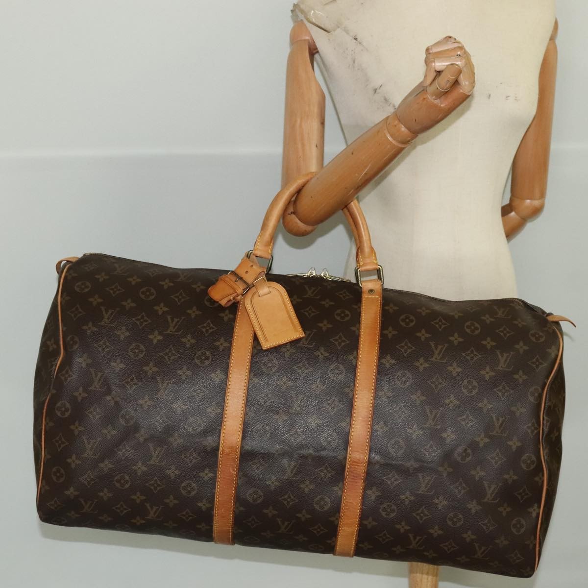 Louis Vuitton Keepall Bag Monogram Canvas Brown Canvas Travel Bag