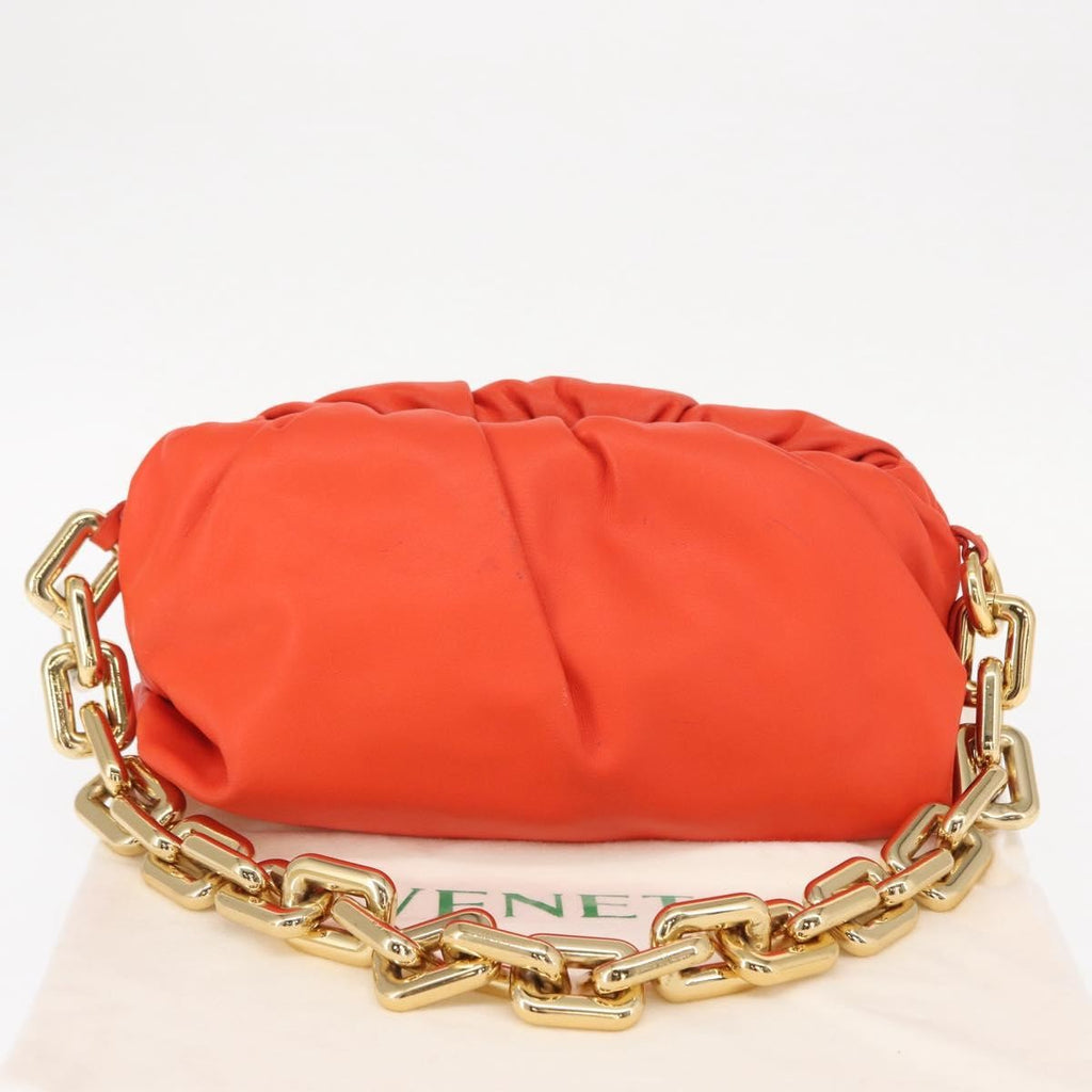 Bottega Veneta The Chain Pouch Leather Orange Leather Clutche & Pouche Bag
