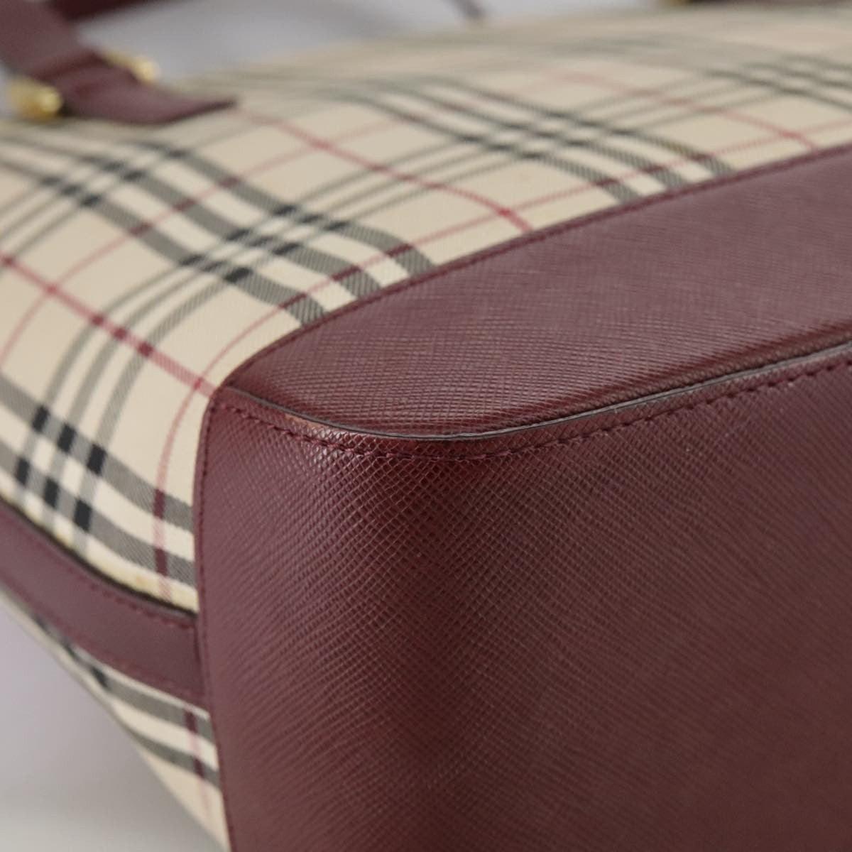 Burberry Nova Check Tote Canvas And Leather Beige Canvas Tote Bag