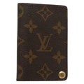 Louis Vuitton Porte Cartes Pression Card Case Monogram Canvas Brown Canvas Card Holders Accessory