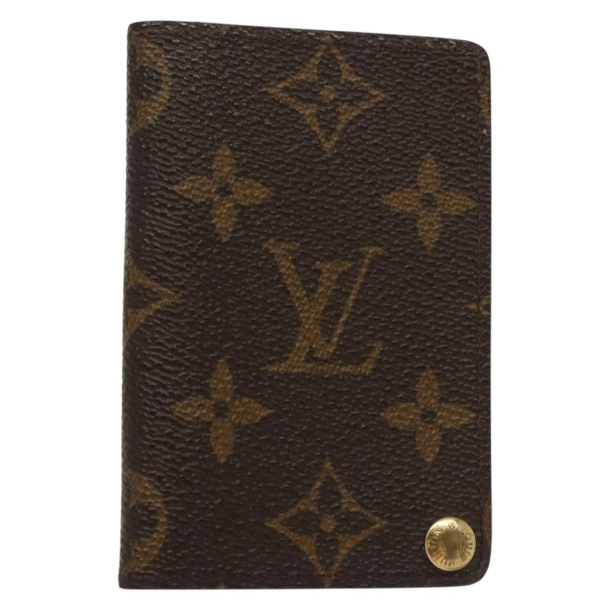 Louis Vuitton Porte Cartes Pression Card Case Monogram Canvas Brown Canvas Card Holders Accessory