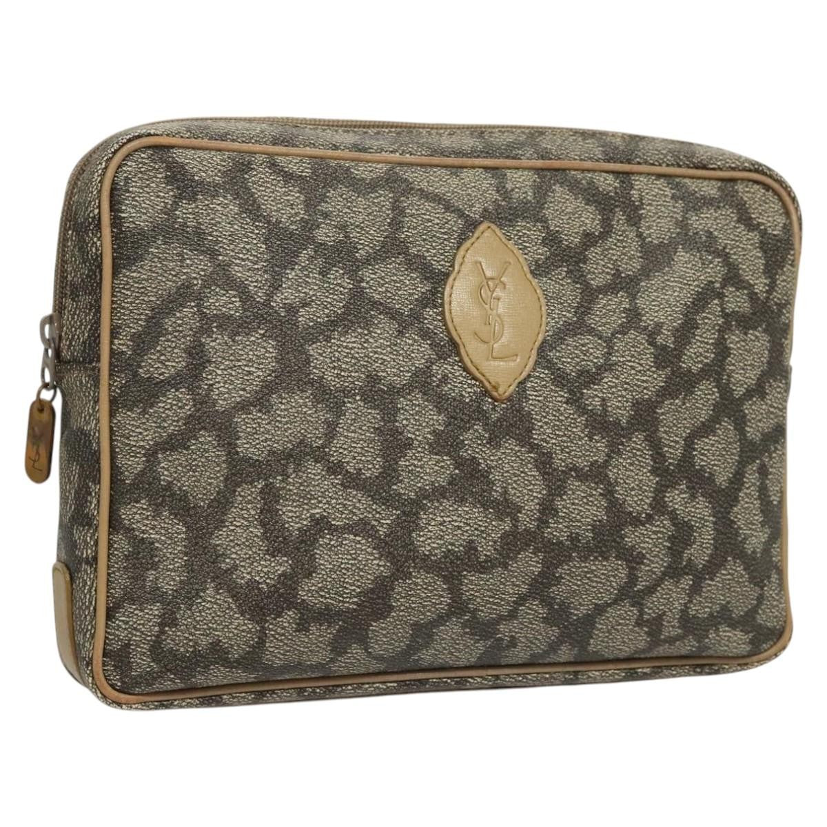 Saint Laurent Vintage Clutch Pvc Gray Pvc Clutche & Pouche Bag (Pre-Owned)