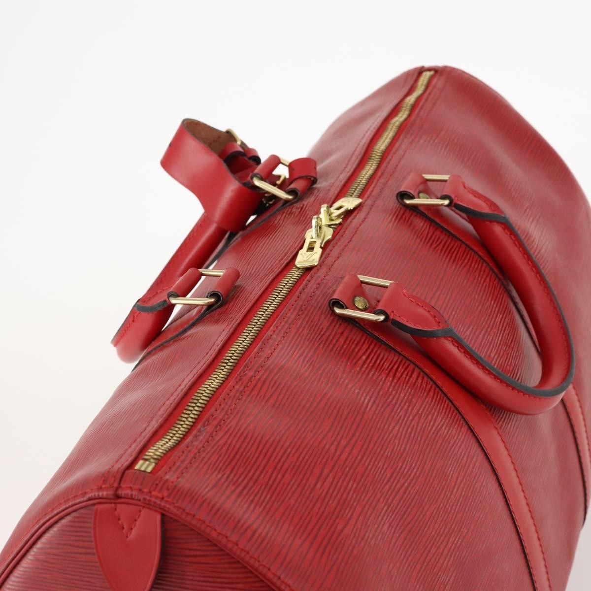 Louis Vuitton Keepall Bag Epi Leather Red Leather Travel Bag