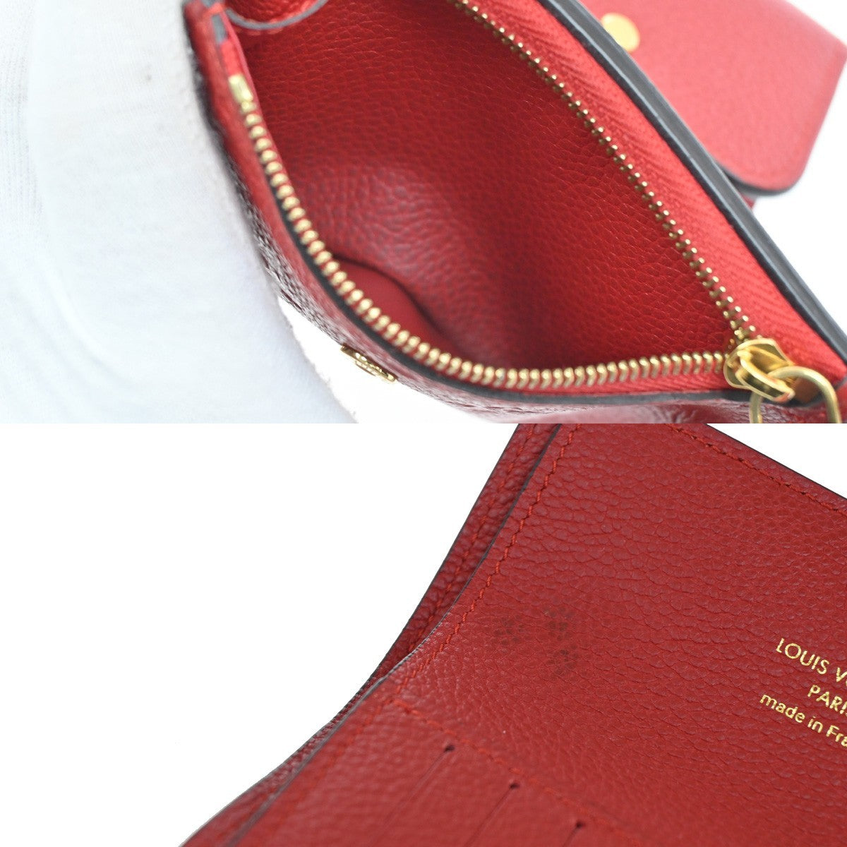 Louis Vuitton Pont Neuf Wallet Monogram Empreinte Leather Red Leather Wallets Accessory