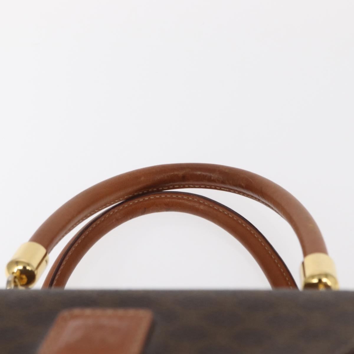 Celine Vintage Macadam Handbag Canvas And Leather Brown Canvas Handbag