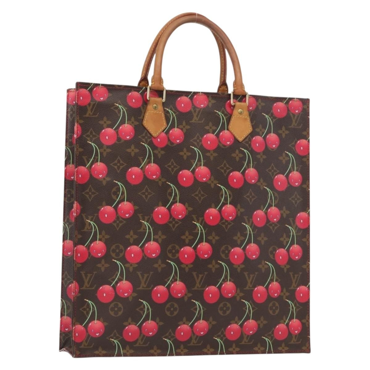Louis Vuitton Sac Plat Bag Limited Edition Monogram Cerises Brown Canvas Handbag