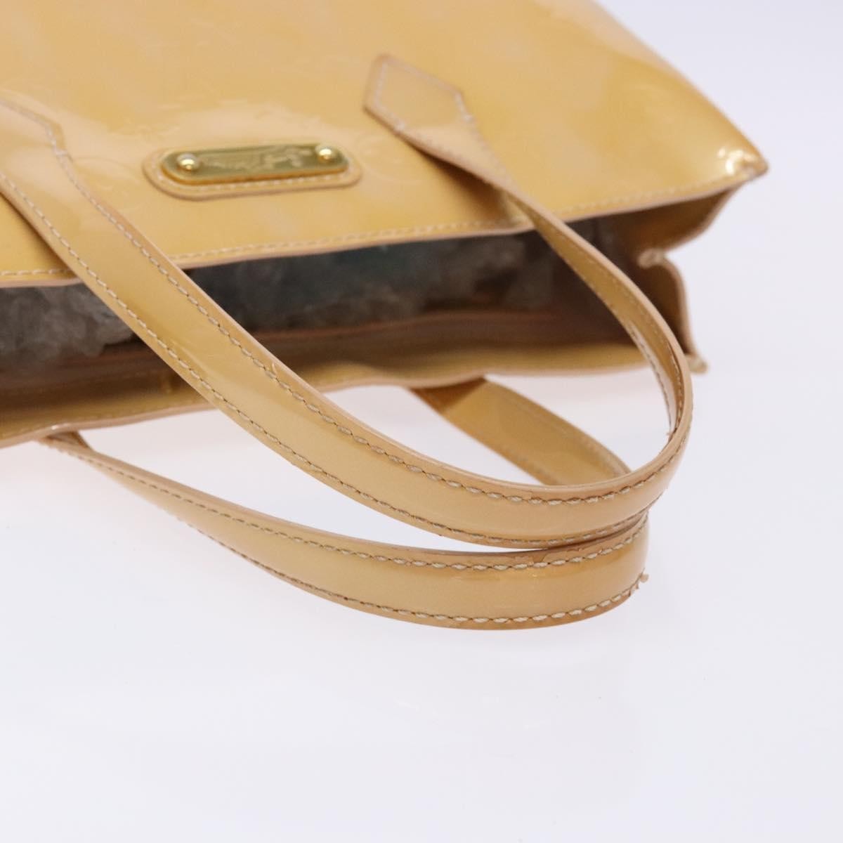 Louis Vuitton Wilshire Handbag Monogram Vernis Beige Patent_Leather Bag