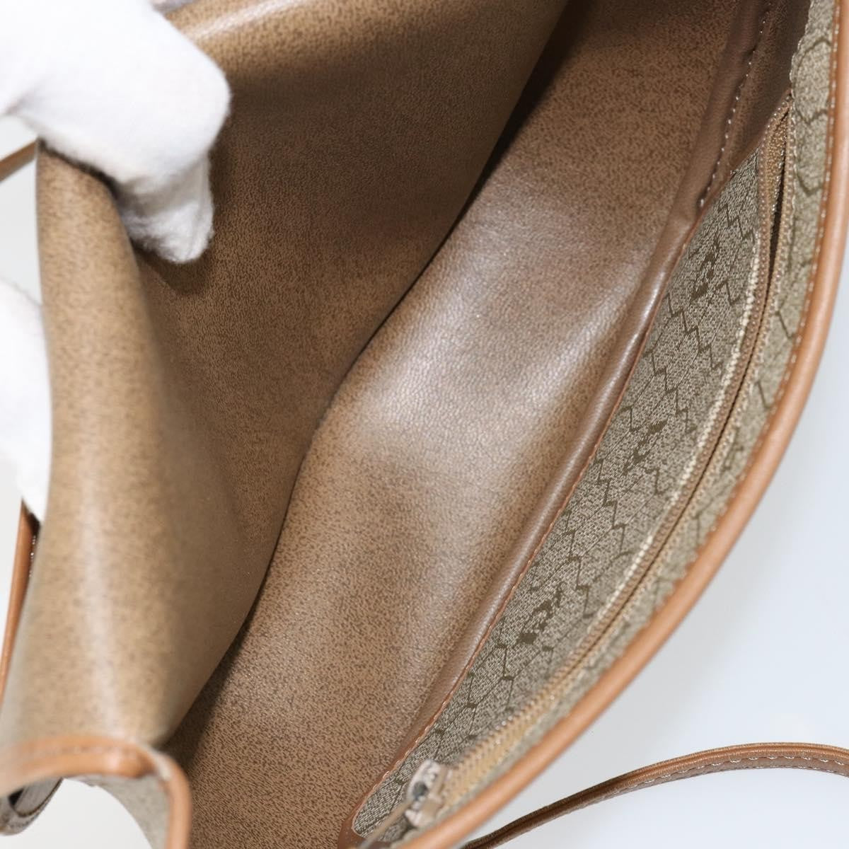 Christian Dior Vintage Honeycomb Shoulder Bag Canvas And Leather Beige Canvas Shoulder Bag Bag (Pre-Owned)