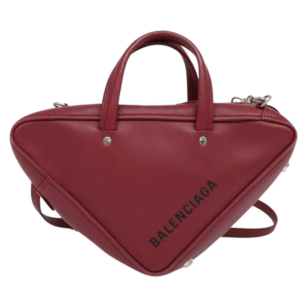 Balenciaga Triangle Duffle Bag Leather Red Leather Hand