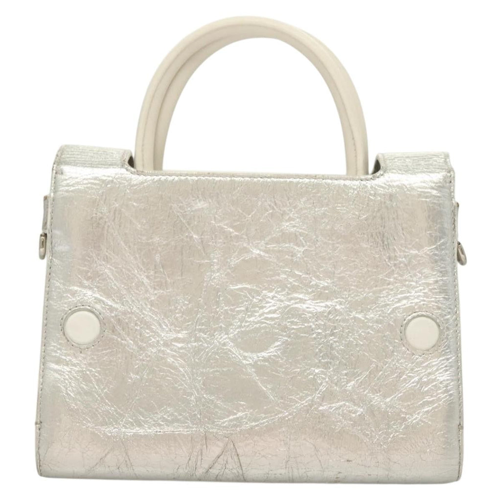 Christian Dior Diorever Bag Leather Silver Leather Bag (Pre-Owned)