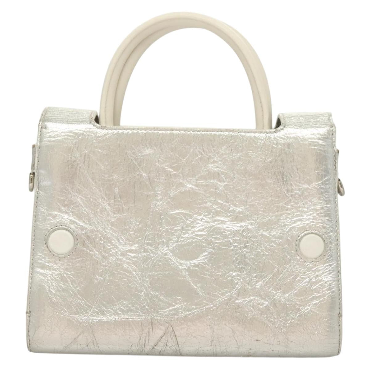 Christian Dior Diorever Bag Leather Silver Leather Bag (Pre-Owned)