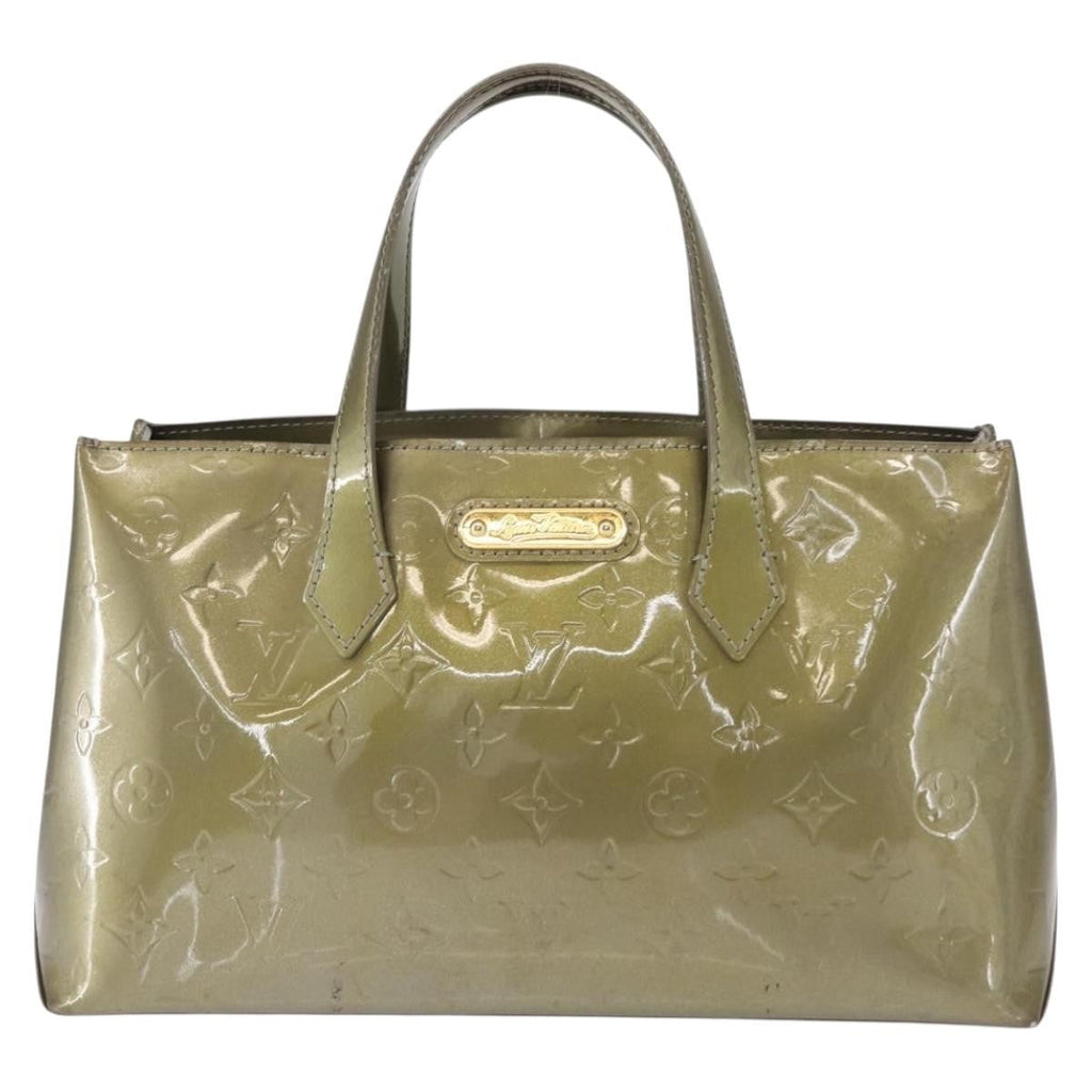 Louis Vuitton Wilshire Handbag Monogram Vernis Gray Patent_Leather Tote Bag