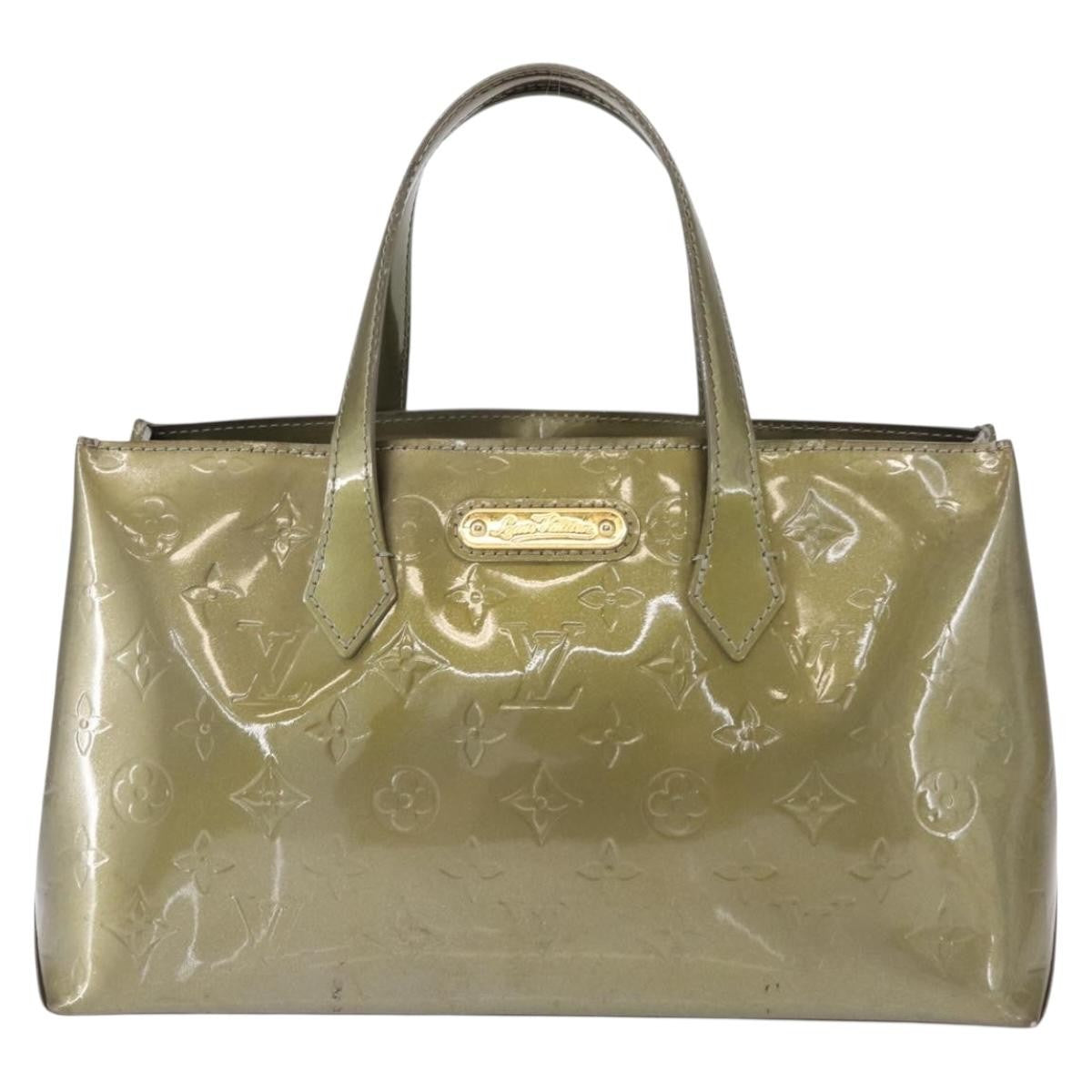 Louis Vuitton Wilshire Handbag Monogram Vernis Gray Patent_Leather Tote Bag