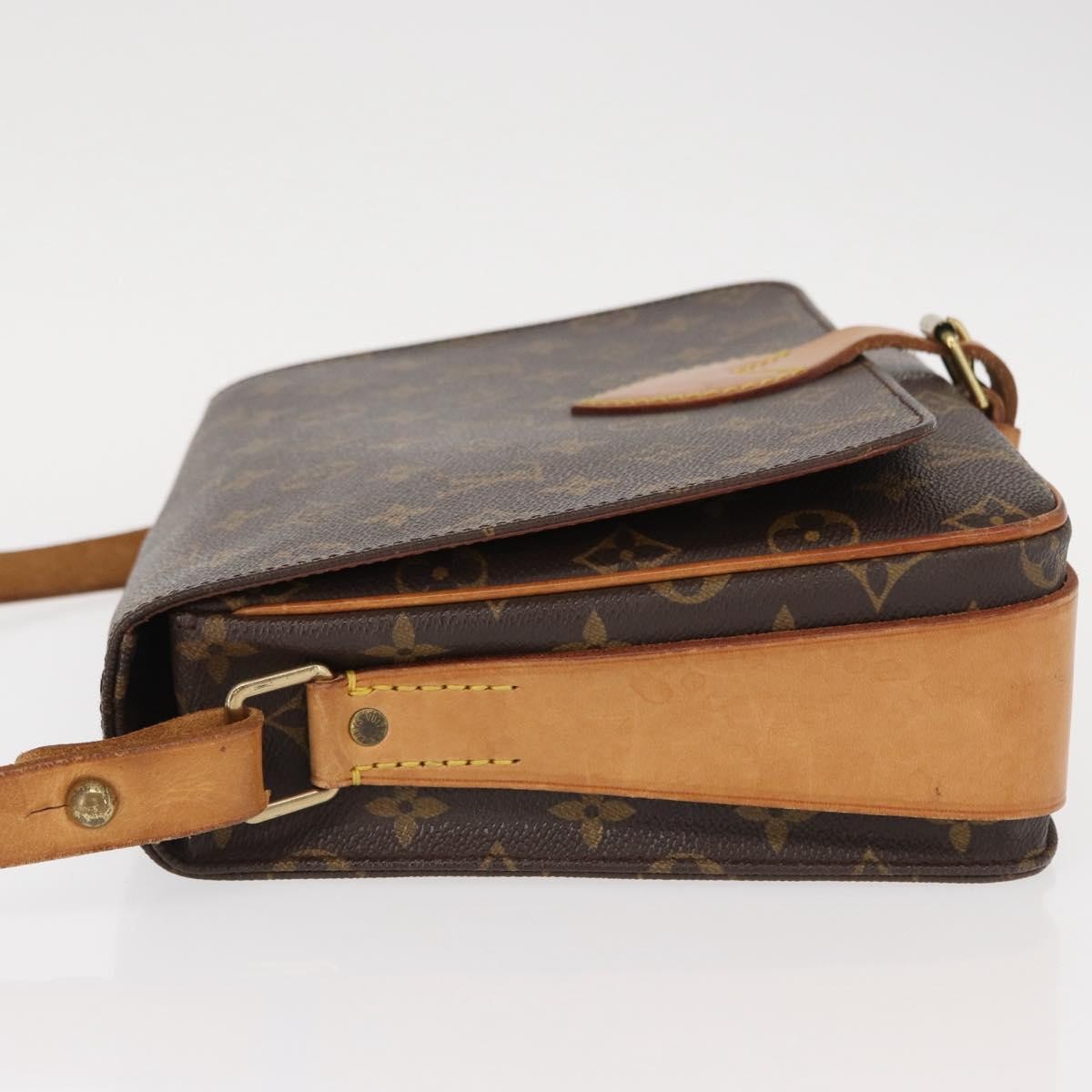 Louis Vuitton Cartouchiere Handbag Monogram Canvas Brown Canvas Shoulder Bag