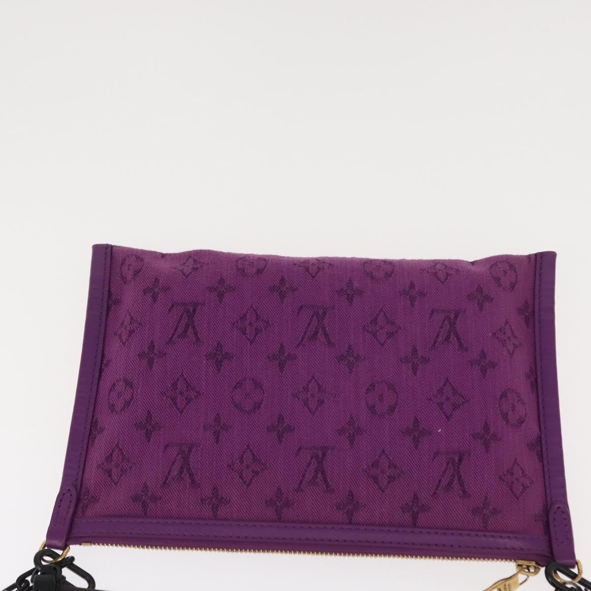 Louis Vuitton Double Flat Messenger Bag Limited Edition Logo Story Monogram Canvas And Denim Multicolour Canvas Shoulder Bag