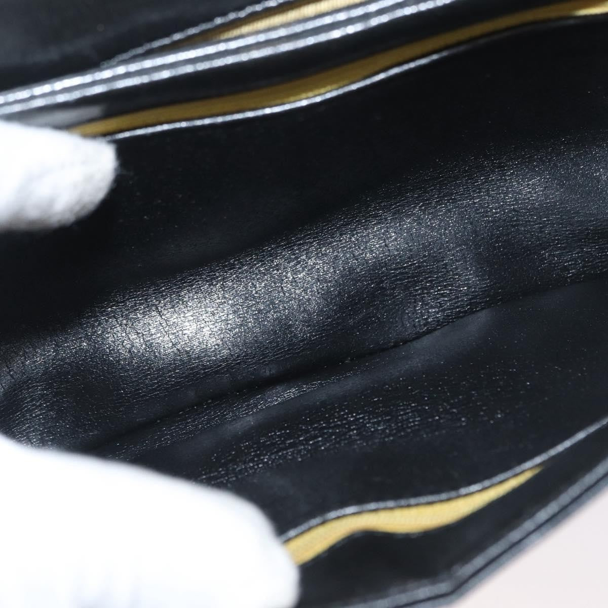Christian Dior Vintage Cd Logo Shoulder Bag Leather Black Leather Shoulder Bag Bag (Pre-Owned)