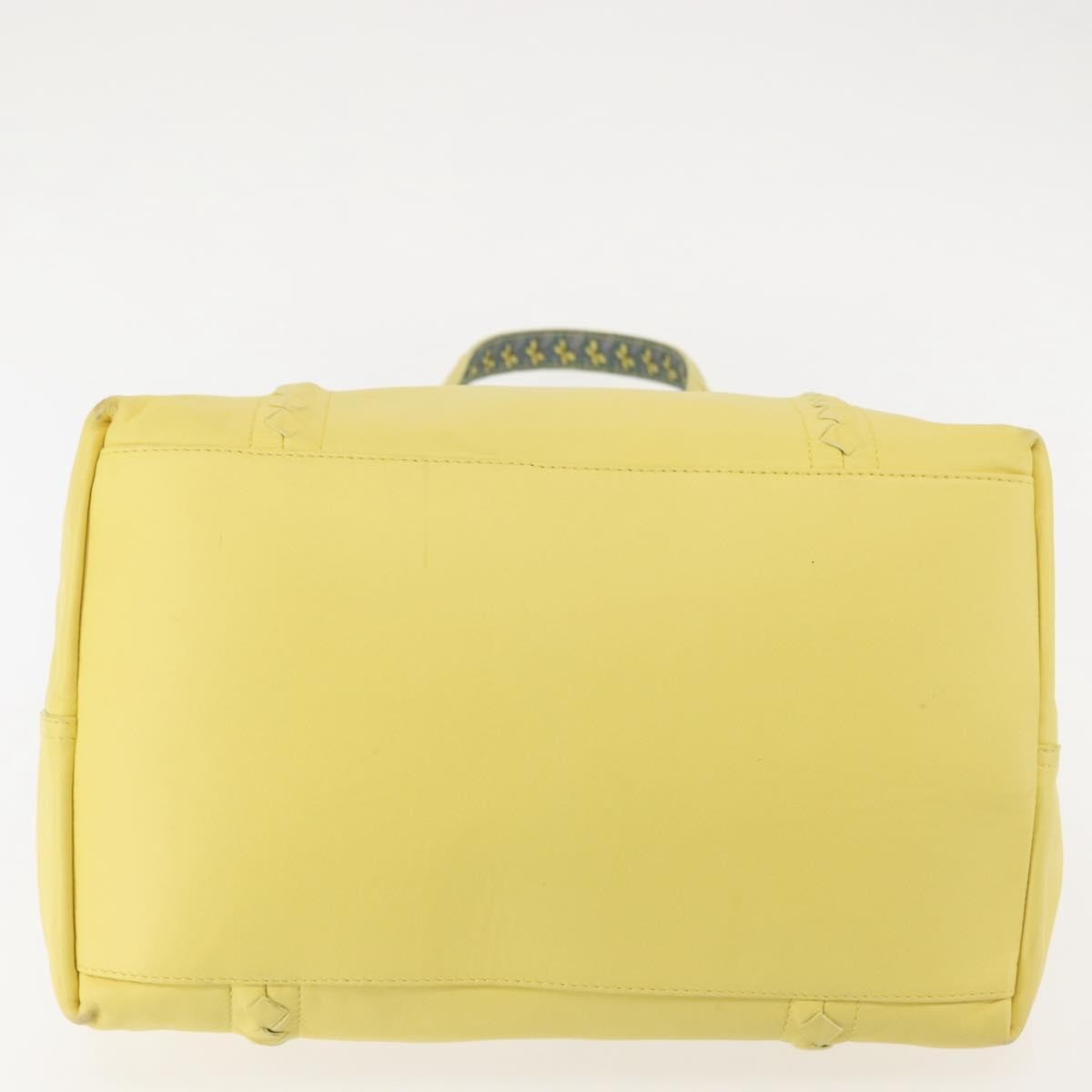 Bottega Veneta A-Shape Tote Leather With Intrecciato Detail Yellow Leather Shoulder Bag Bag