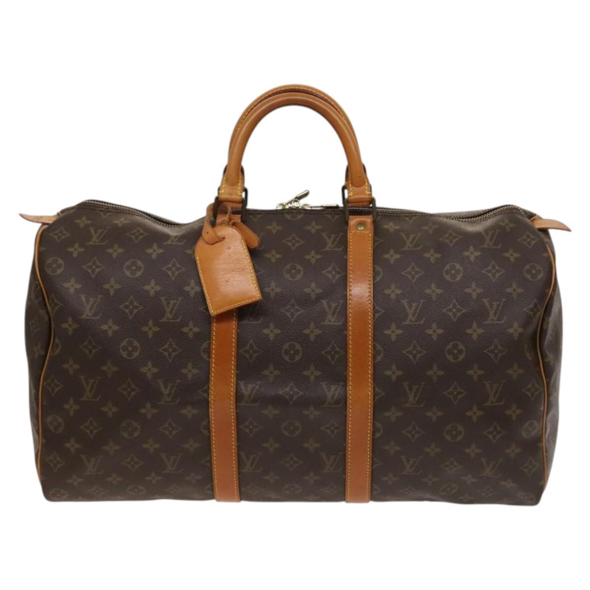 Louis Vuitton Keepall Bag Monogram Canvas Brown Canvas Travel Bag