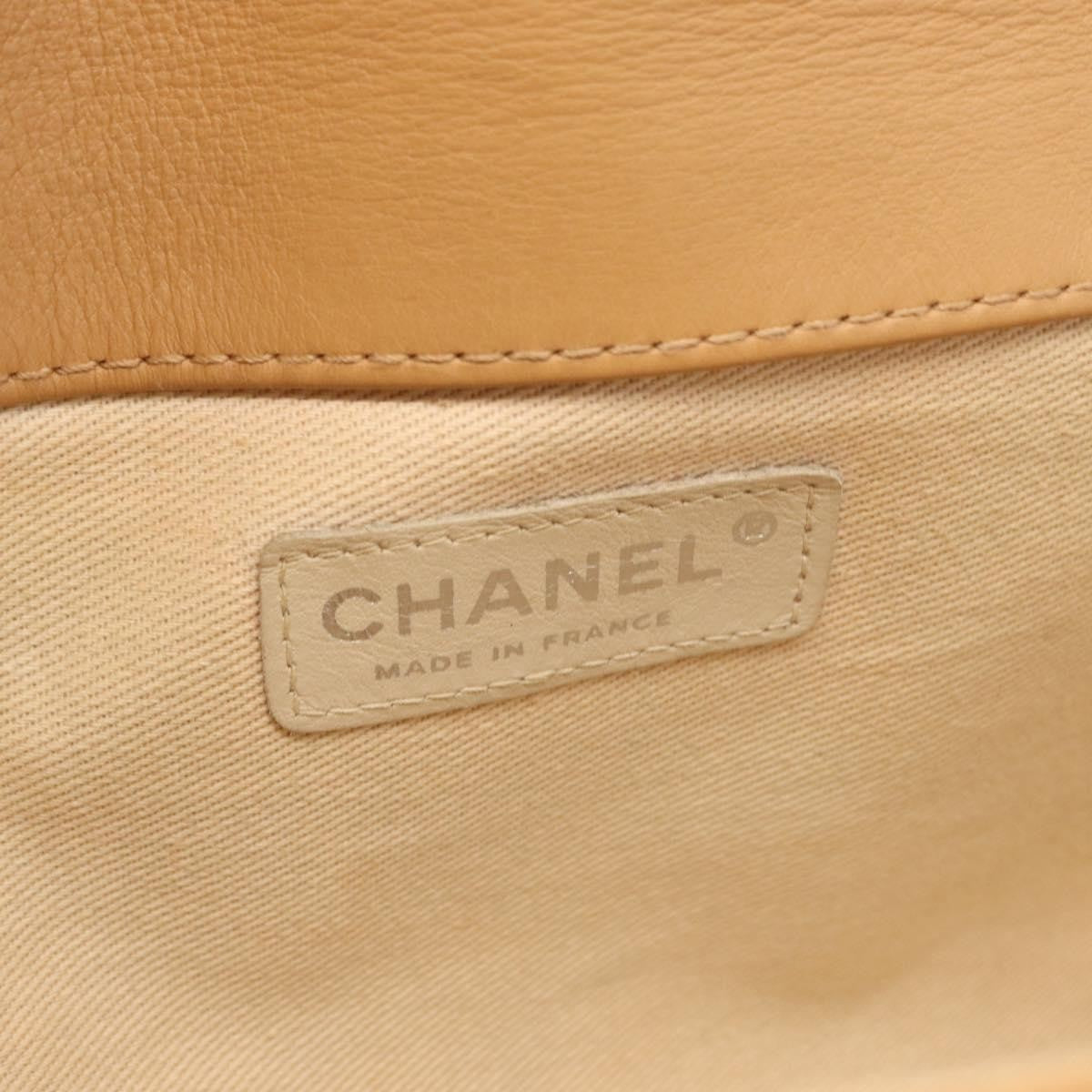 Chanel Giant Mademoiselle Lock Shoulder Bag Quilted Leather Beige Leather Shoulder Bag Bag