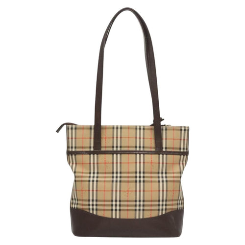 Burberry Nova Check Shoulder Bag Canvas And Leather Beige Canvas Shoulder Bag