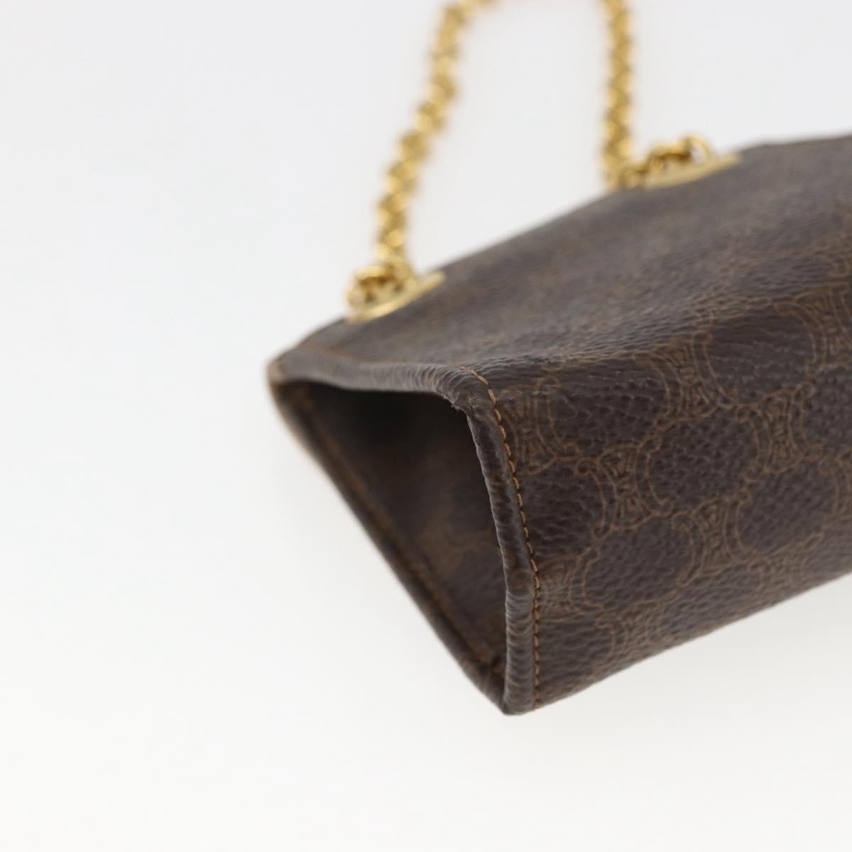 Celine Vintage Macadam Shoulder Bag Canvas And Leather Brown Canvas Shoulder Bag Bag