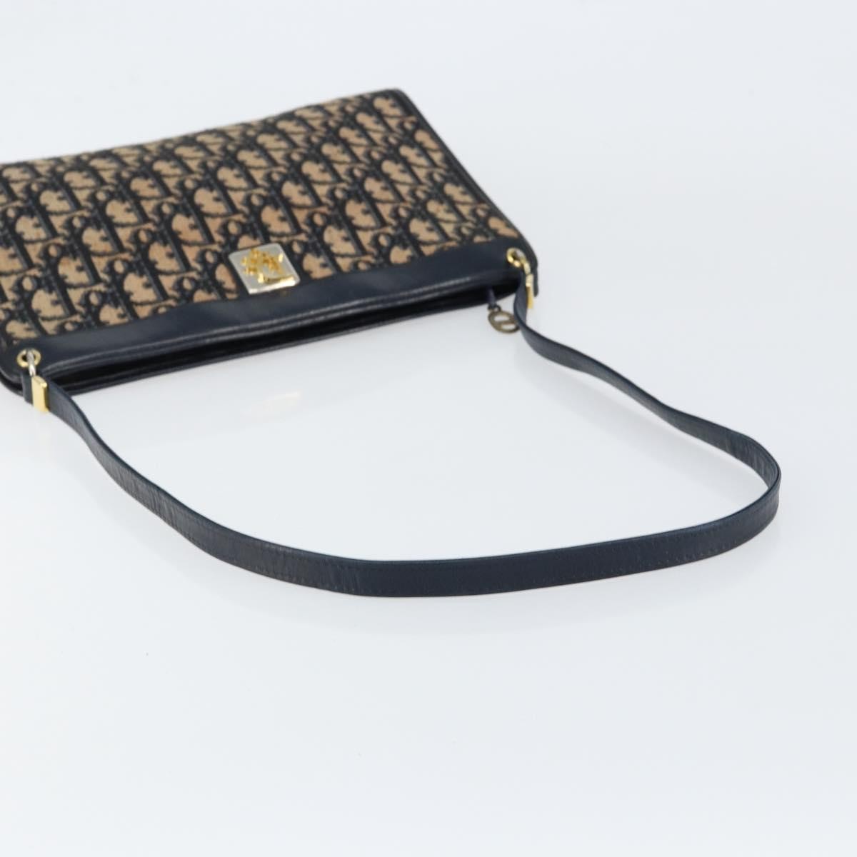 Christian Dior Vintage Trotter Shoulder Bag Canvas Navy Canvas Shoulder Bag Bag (Pre-Owned)