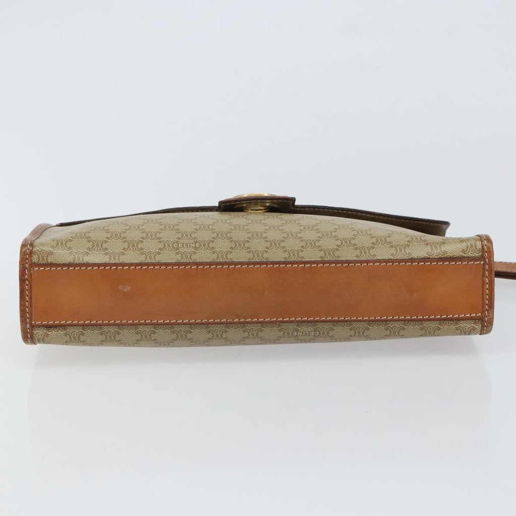 Celine Circle Logo Macadam Pouch Canvas And Leather Beige Canvas Clutche & Pouche Bag