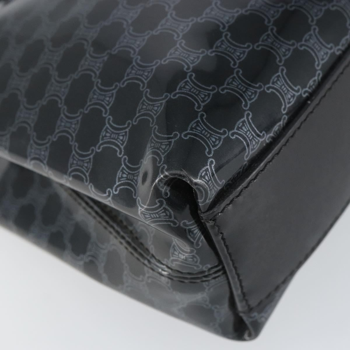 Celine Vintage Macadam Shopper Tote Venyl Black Plastic Tote Bag Bag