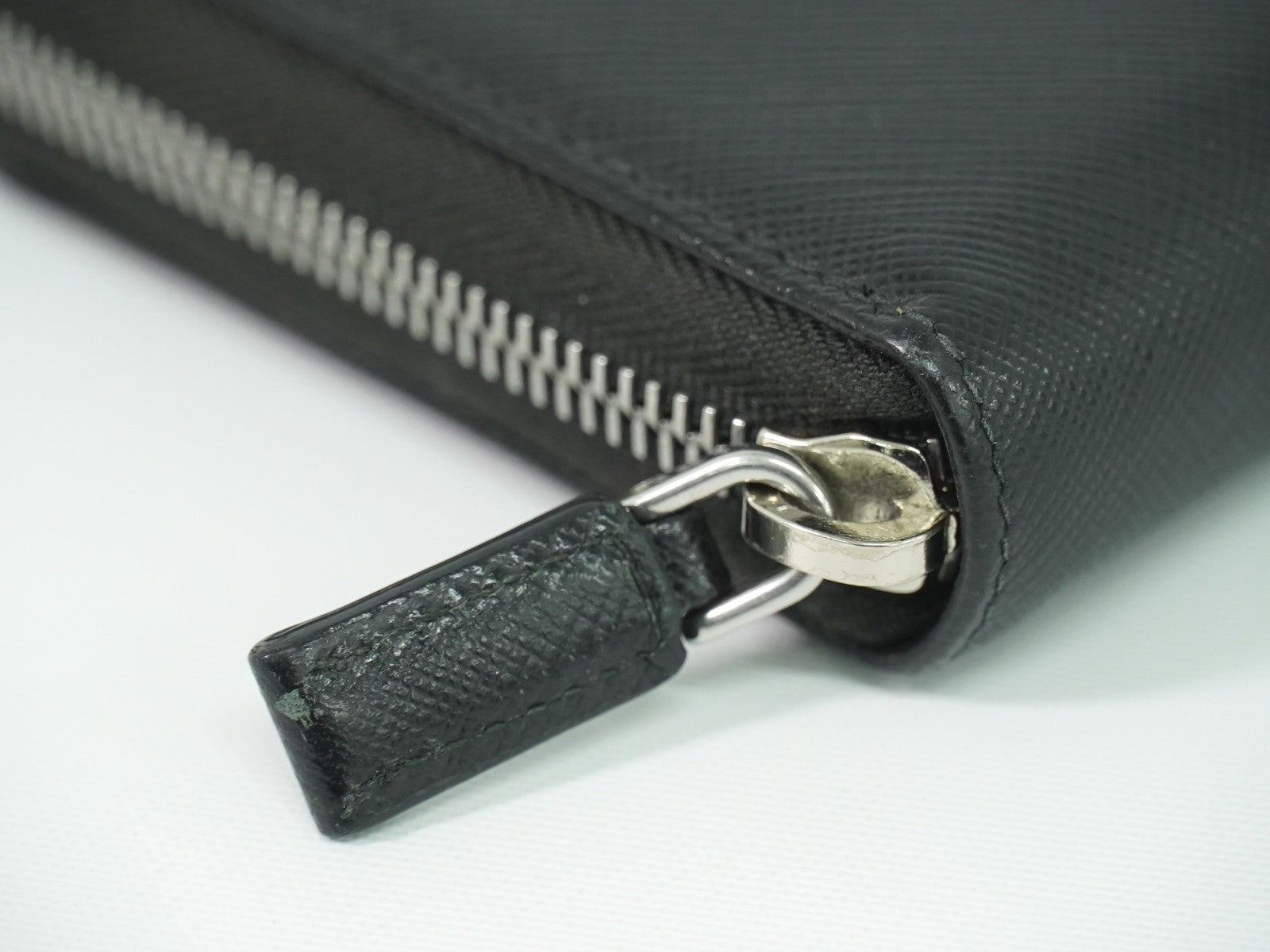 Prada Saffiano Wallet Leather Black Leather Wallets Accessory