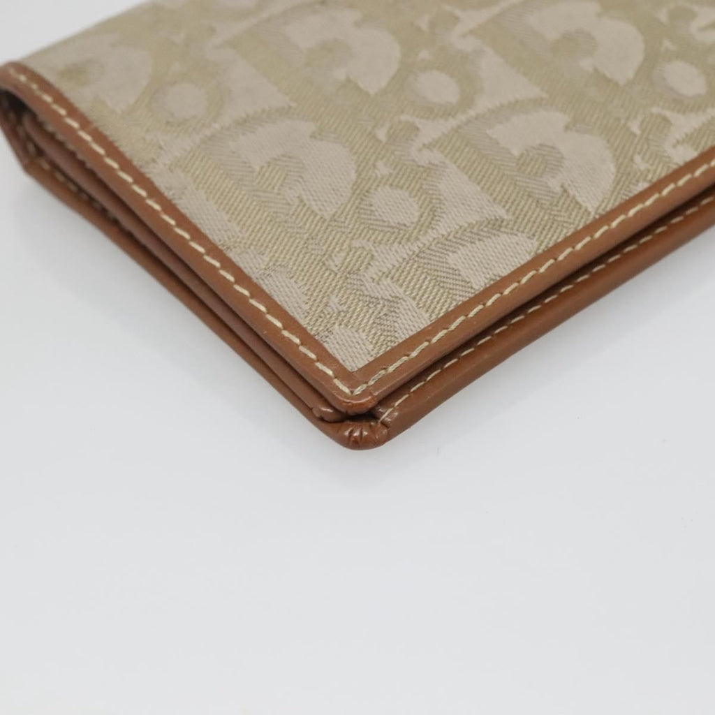 Christian Dior Trotter French Wallet Diorissimo Canvas Green Canvas Wallets Accessory (Pre-Owned)