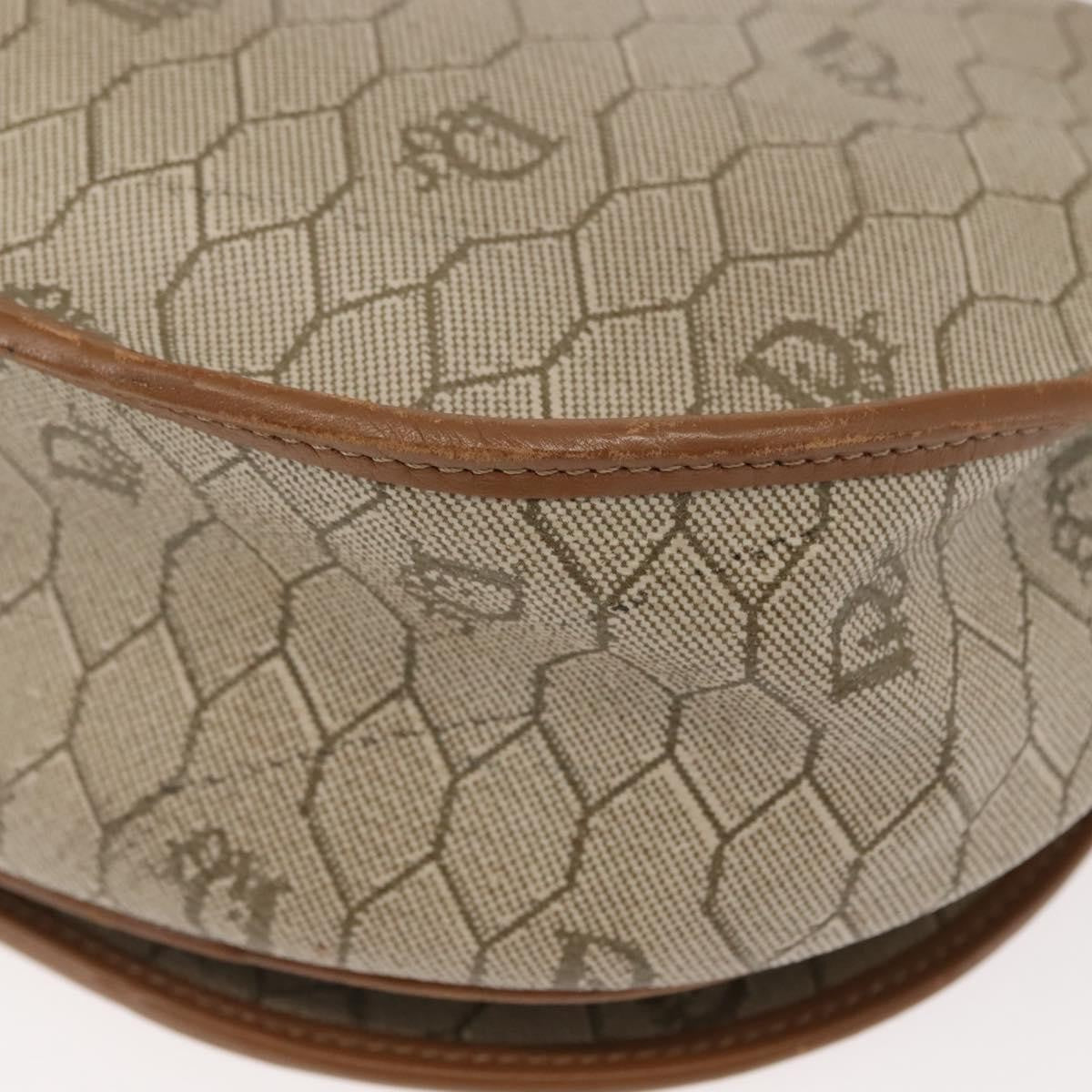 Christian Dior Vintage Honeycomb Flap Crossbody Bag Coated Canvas Beige Canvas Bag (Pre-Owned)
