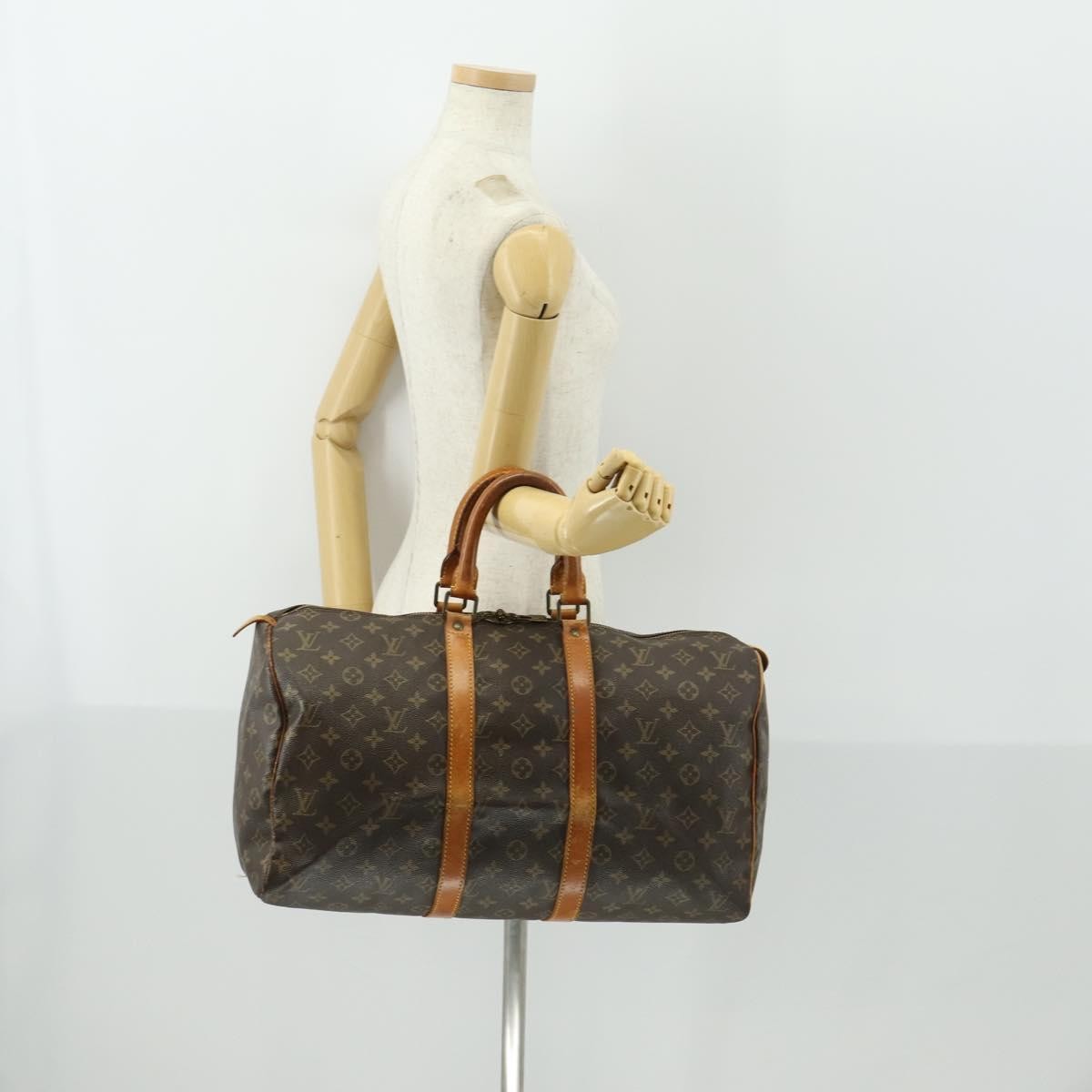 Louis Vuitton Keepall Bag Monogram Canvas Brown Canvas Travel Bag