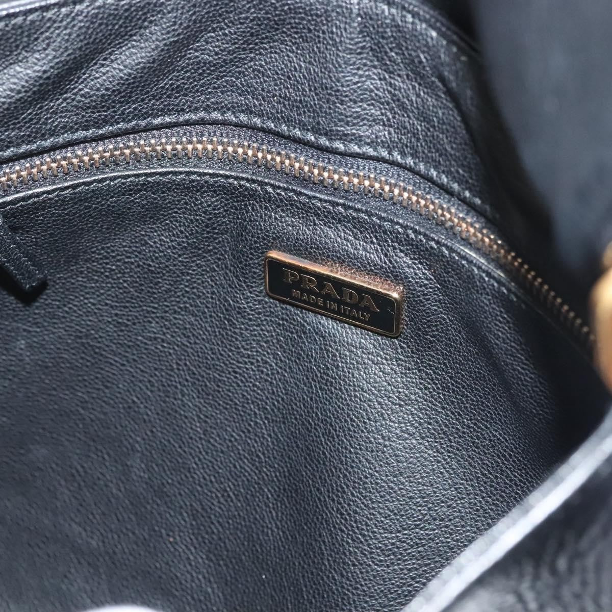 Prada Vintage Chain Flap Shoulder Bag Leather Black Leather Shoulder Bag Bag