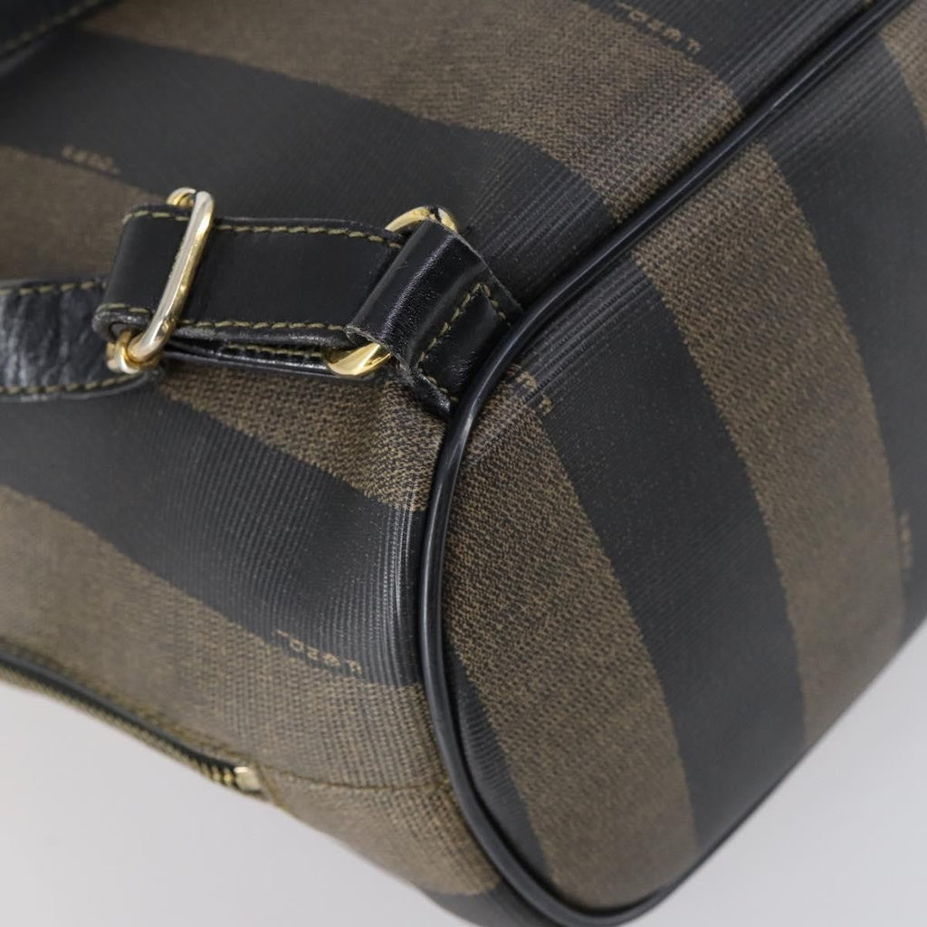 Fendi Pequin Front Pocket Backpack Coated Canvas Brown Pvc Backpack Bag