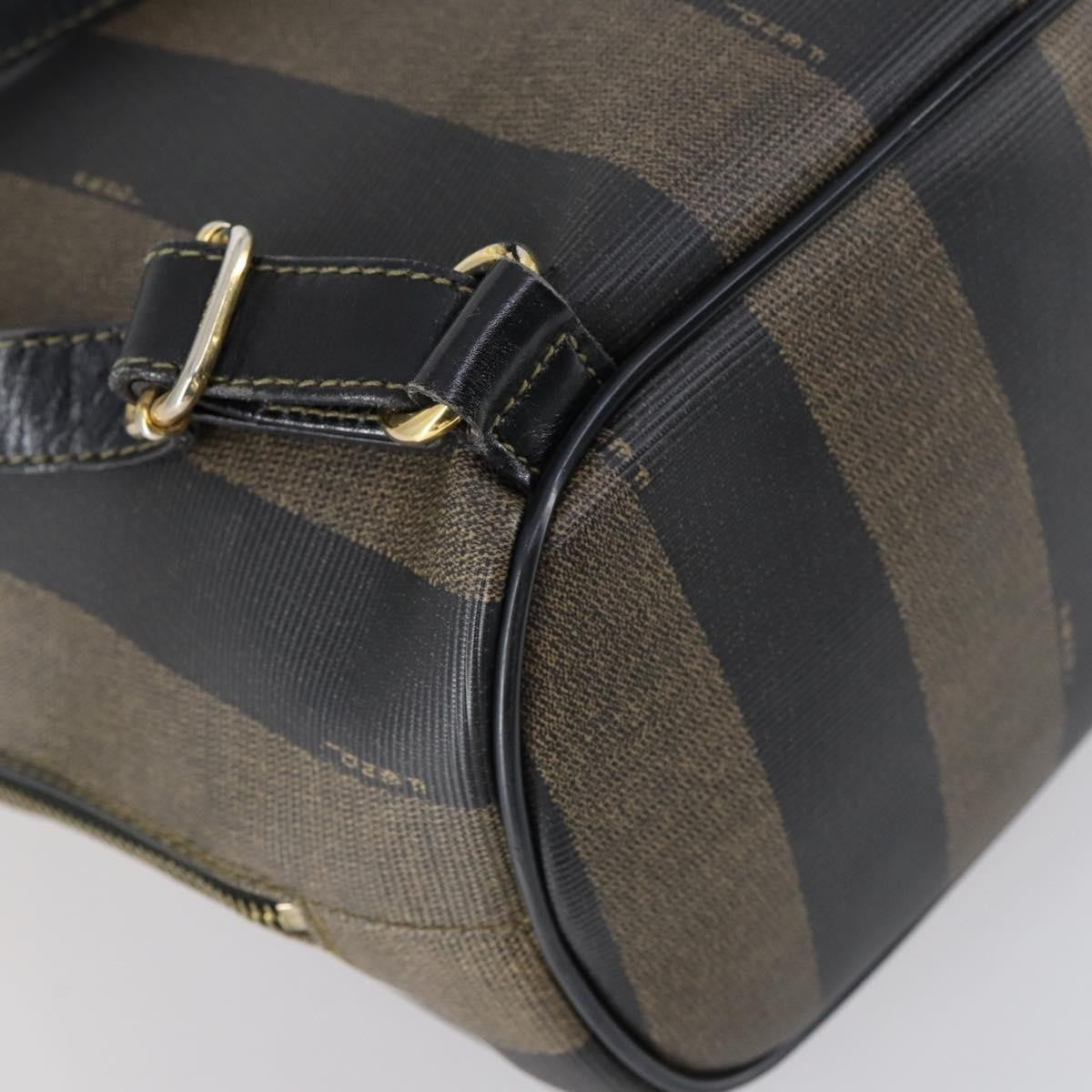 Fendi Pequin Front Pocket Backpack Coated Canvas Brown Pvc Backpack Bag