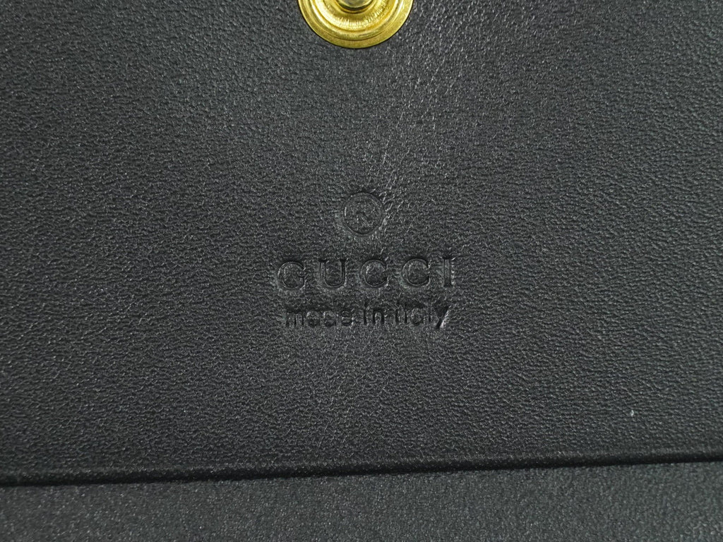 Gucci Gg Marmont Wallet Leather Black Leather Wallets Accessory (Pre-Owned)