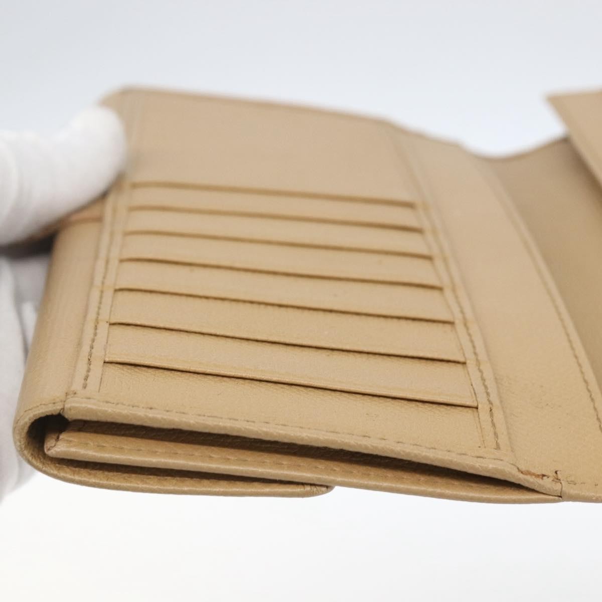 Chanel Coco Bouton Wallet Leather Beige Leather Wallets Accessory