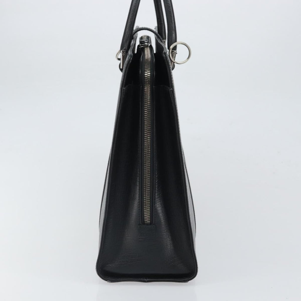 Gucci Vintage Handbag Leather Black Leather Handbag (Pre-Owned)