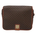 Celine Vintage Macadam Shoulder Bag Canvas And Leather Brown Canvas Shoulder Bag Bag