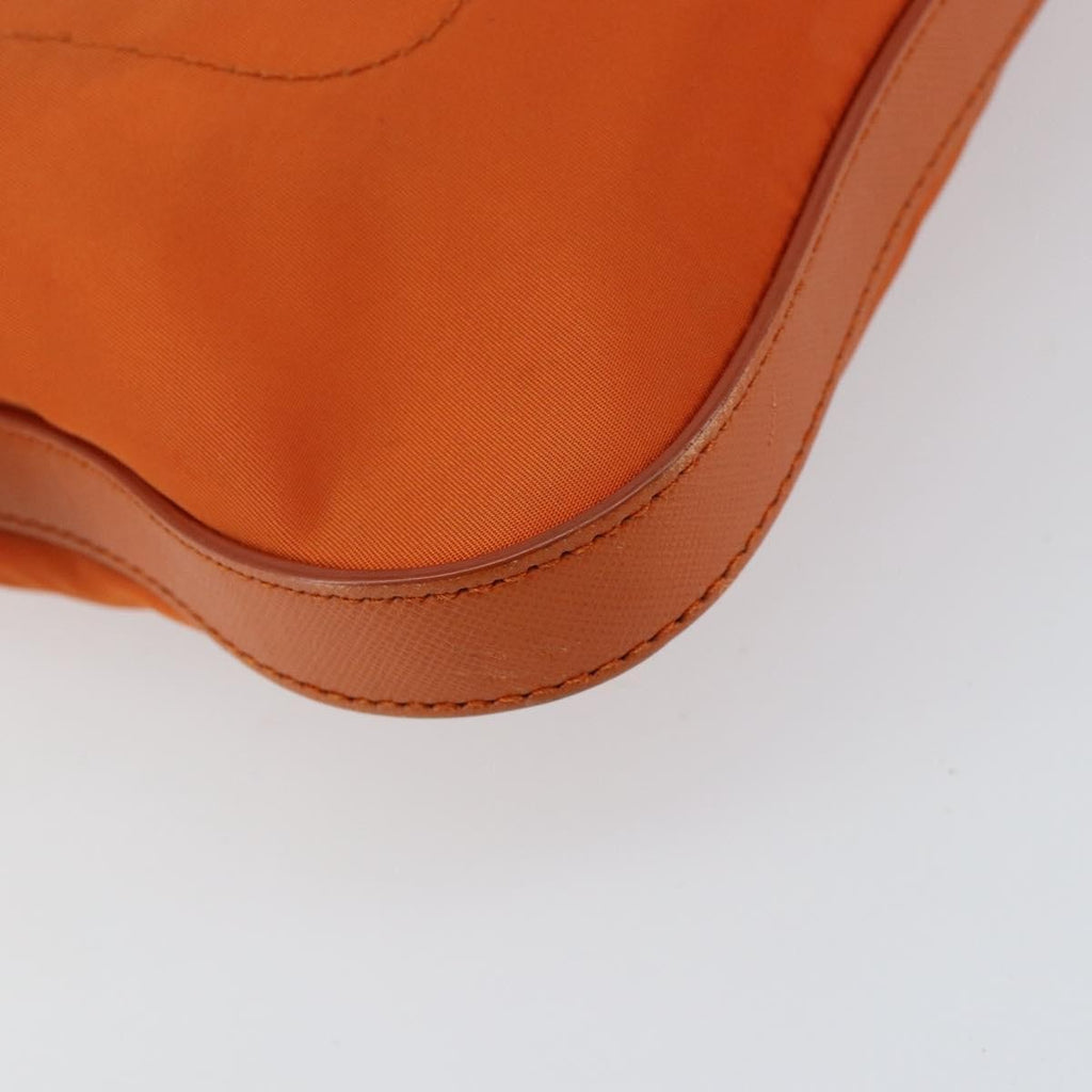 Prada Flat Messenger Tessuto With Leather Orange Nylon Shoulder Bag Bag