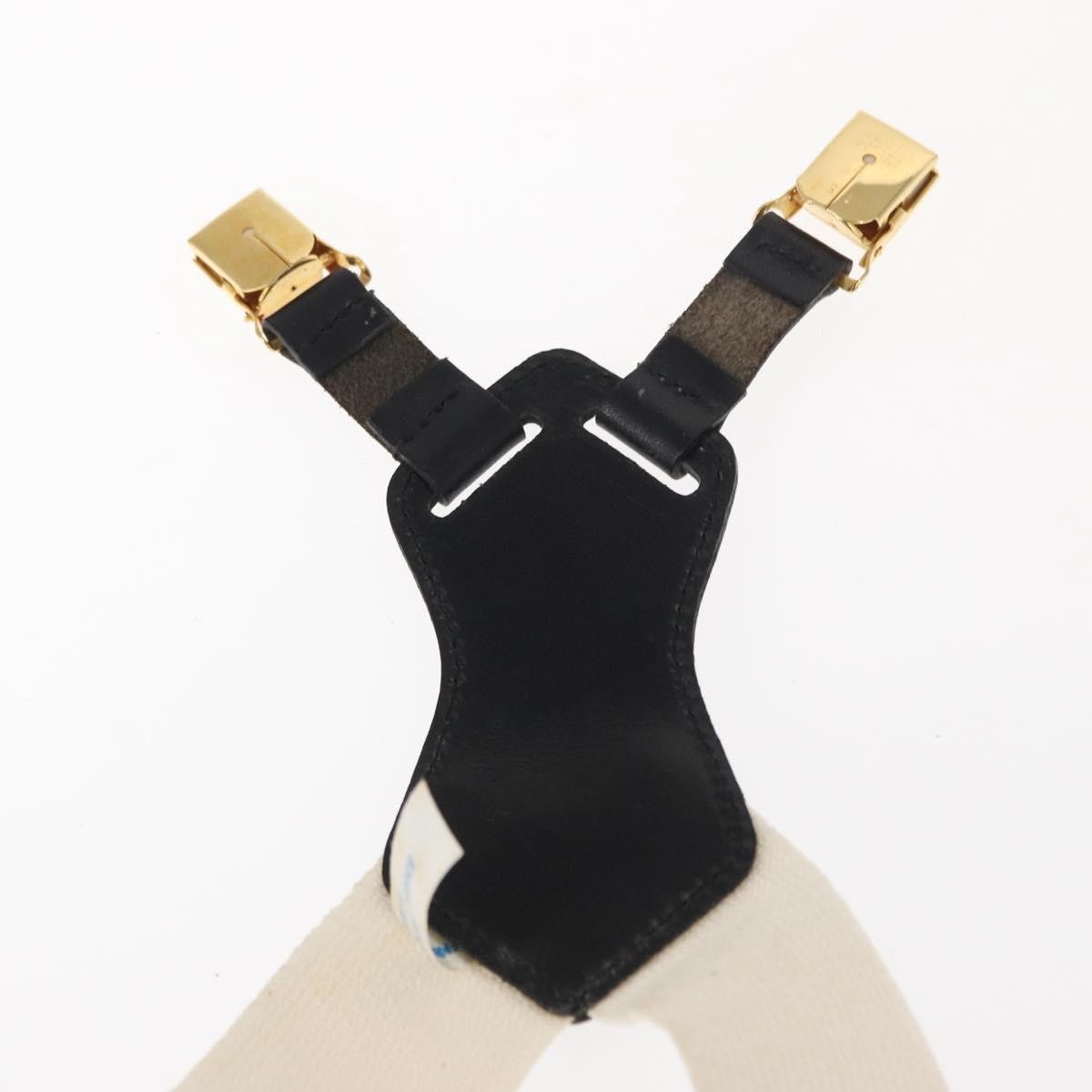 Chanel Logo Suspenders Canvas White Canvas Belts Accessory