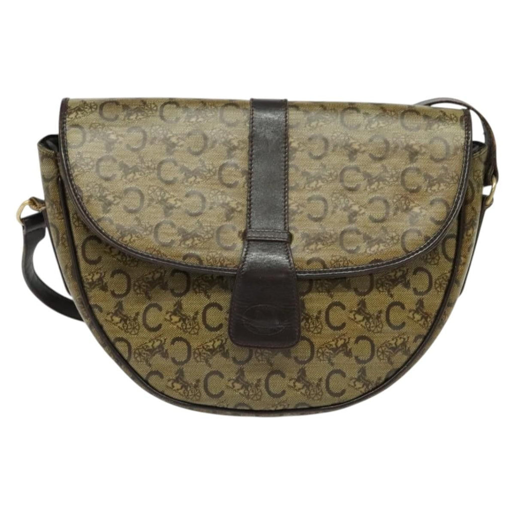 Celine C Sulky Shoulder Bag Canvas And Leather Beige Canvas Shoulder Bag Bag
