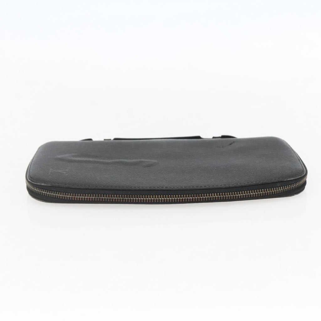 Louis Vuitton Atoll Organizer Wallet Taiga Leather Black Leather Clutche & Pouche Bag