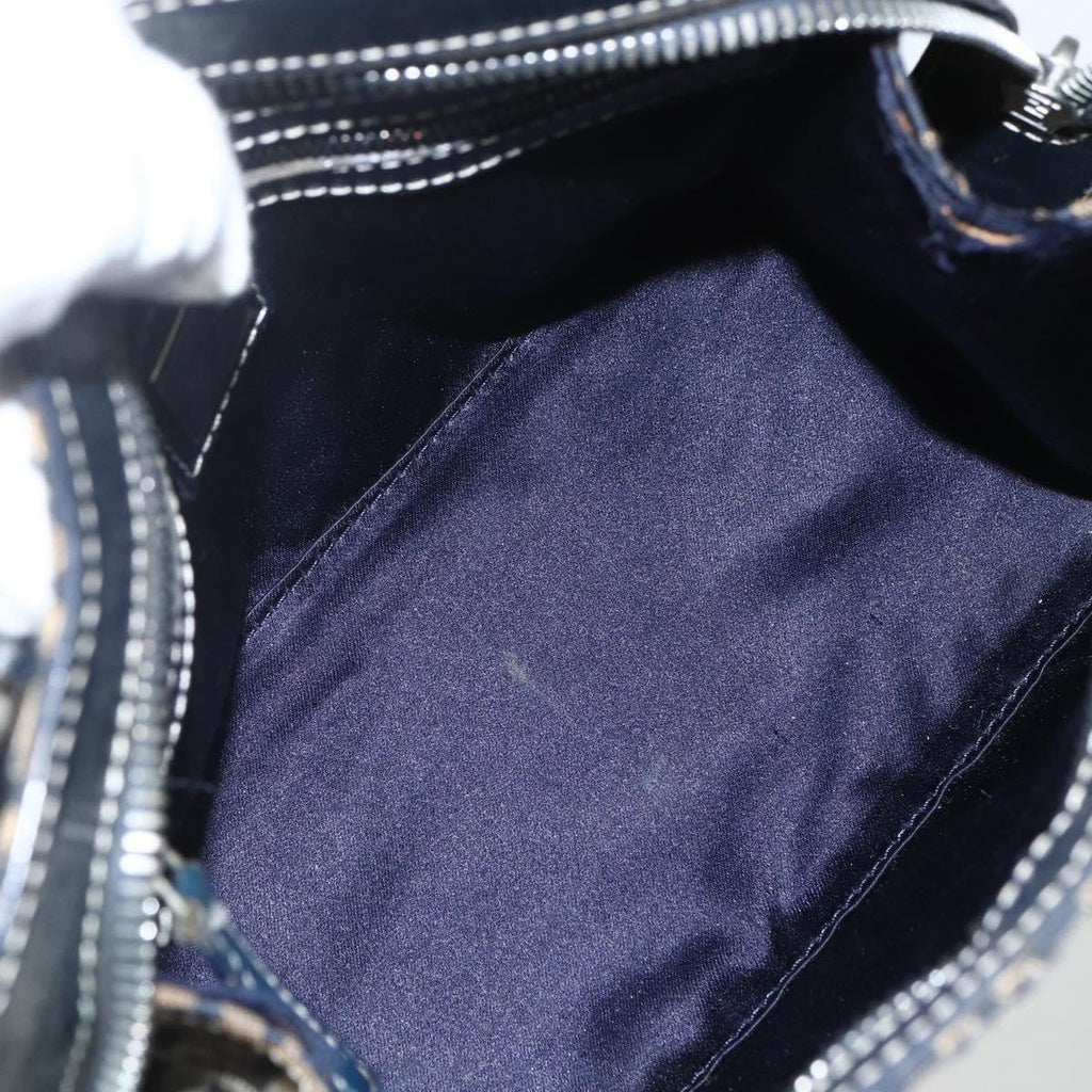 Fendi Vintage Satchel Zucchino Canvas Navy Canvas Handbag