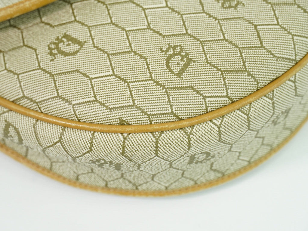 Christian Dior Vintage Honeycomb Shoulder Bag Canvas Beige Canvas Shoulder Bag Bag (Pre-Owned)